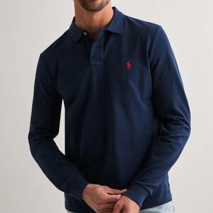 Polo by Ralph Lauren Men's Dark Blue Long Sleeve Polo